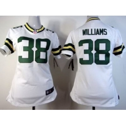 Women Nike Green Bay Packers 38 Tramon Williams White NFL Jerseys