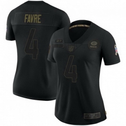 Women Nike Green Bay Packers 4 Brett Favre 2020 Black Vapor Limited Jersey