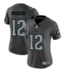 Women Packers 12 Aaron Rodgers Gray Static Stitched Football Vapor Untouchable Limited Jersey