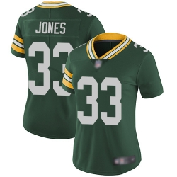 Women Packers 33 Aaron Jones Green Team Color Stitched Football Vapor Untouchable Limited Jersey