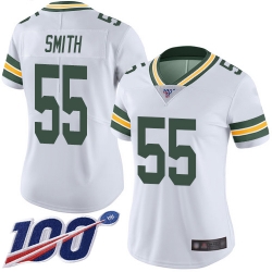Women Packers 55 Za Darius Smith White Stitched Football 100th Season Vapor Limited Jersey
