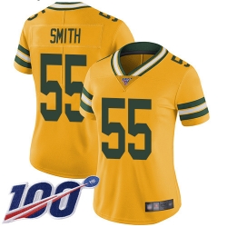 Women Packers 55 Za Darius Smith Yellow Stitched Football Limited Rush 100th Season Jersey