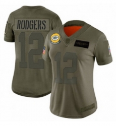 Womens Green Bay Packers 12 Aaron Rodgers Limited Camo 2019 Salute to Service Football Jersey