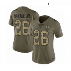 Womens Green Bay Packers 26 Darnell Savage Jr Limited Olive Camo 2017 Salute to Service Football Jersey