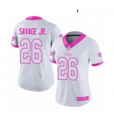 Womens Green Bay Packers 26 Darnell Savage Jr Limited White Pink Rush Fashion Football Jersey