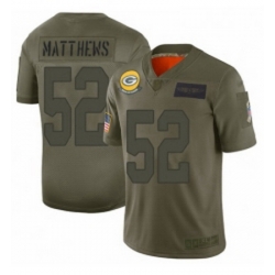 Womens Green Bay Packers 52 Clay Matthews Limited Camo 2019 Salute to Service Football Jersey