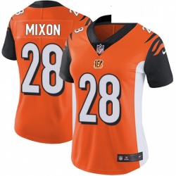 Womens Nike Cincinnati Bengals 28 Joe Mixon Vapor Untouchable Limited Orange Alternate NFL Jersey