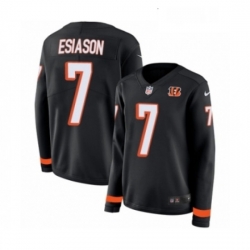 Womens Nike Cincinnati Bengals 7 Boomer Esiason Limited Black Therma Long Sleeve NFL Jersey