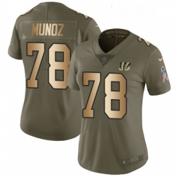 Womens Nike Cincinnati Bengals 78 Anthony Munoz Limited OliveGold 2017 Salute to Service NFL Jersey