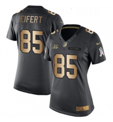 Womens Nike Cincinnati Bengals 85 Tyler Eifert Limited BlackGold Salute to Service NFL Jersey