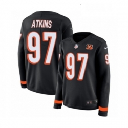 Womens Nike Cincinnati Bengals 97 Geno Atkins Limited Black Therma Long Sleeve NFL Jersey