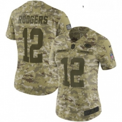 Womens Nike Green Bay Packers 12 Aaron Rodgers Limited Camo 2018 Salute to Service NFL Jersey