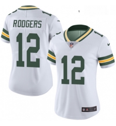 Womens Nike Green Bay Packers 12 Aaron Rodgers White Vapor Untouchable Limited Player NFL Jersey