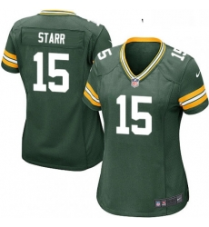 Womens Nike Green Bay Packers 15 Bart Starr Game Green Team Color NFL Jersey