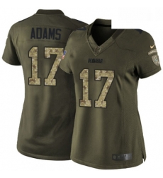 Womens Nike Green Bay Packers 17 Davante Adams Elite Green Salute to Service NFL Jersey