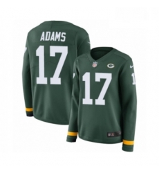Womens Nike Green Bay Packers 17 Davante Adams Limited Green Therma Long Sleeve NFL Jersey