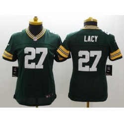 Women's Nike Green Bay Packers #27 Eddie Lacy Green Team Color Stitched NFL Limited Jersey