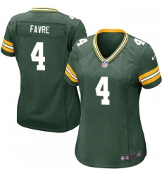 Womens Nike Green Bay Packers 4 Brett Favre Game Green Team Color NFL Jersey