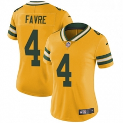 Womens Nike Green Bay Packers 4 Brett Favre Limited Gold Rush Vapor Untouchable NFL Jersey