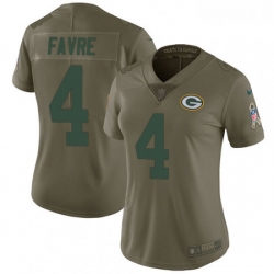 Womens Nike Green Bay Packers 4 Brett Favre Limited Olive 2017 Salute to Service NFL Jersey