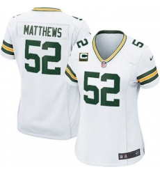 Womens Nike Green Bay Packers 52 Clay Matthews Elite White C Patch NFL Jersey