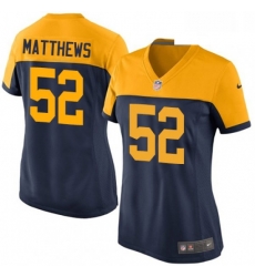 Womens Nike Green Bay Packers 52 Clay Matthews Game Navy Blue Alternate NFL Jersey