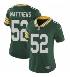 Womens Nike Green Bay Packers 52 Clay Matthews Green Team Color Vapor Untouchable Limited Player NFL Jersey