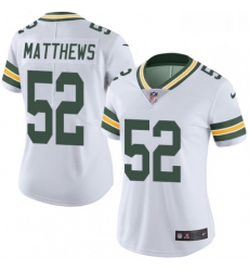 Womens Nike Green Bay Packers 52 Clay Matthews White Vapor Untouchable Limited Player NFL Jersey