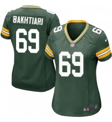 Womens Nike Green Bay Packers 69 David Bakhtiari Game Green Team Color NFL Jersey