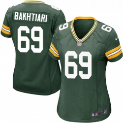 Womens Nike Green Bay Packers 69 David Bakhtiari Game Green Team Color NFL Jersey