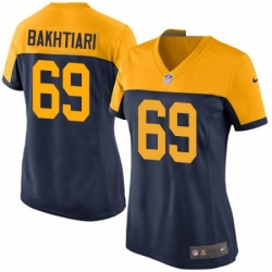 Womens Nike Green Bay Packers 69 David Bakhtiari Game Navy Blue Alternate NFL Jersey