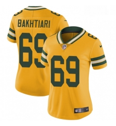 Womens Nike Green Bay Packers 69 David Bakhtiari Limited Gold Rush Vapor Untouchable NFL Jersey