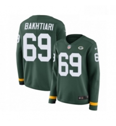 Womens Nike Green Bay Packers 69 David Bakhtiari Limited Green Therma Long Sleeve NFL Jersey