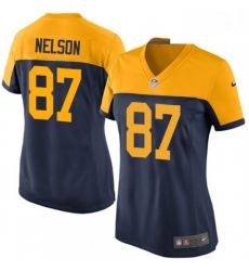 Womens Nike Green Bay Packers 87 Jordy Nelson Limited Navy Blue Alternate NFL Jersey