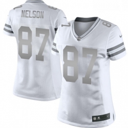 Womens Nike Green Bay Packers 87 Jordy Nelson Limited White Platinum NFL Jersey