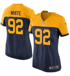 Womens Nike Green Bay Packers 92 Reggie White Elite Navy Blue Alternate NFL Jersey