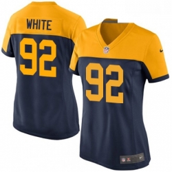 Womens Nike Green Bay Packers 92 Reggie White Elite Navy Blue Alternate NFL Jersey