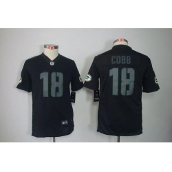 Nike Packers #18 Randall Cobb Black Impact Youth Stitched NFL Limited Jersey