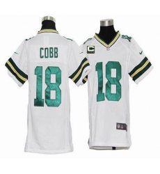 Nike Packers #18 Randall Cobb White With C Patch Youth Stitched NFL Elite Jersey