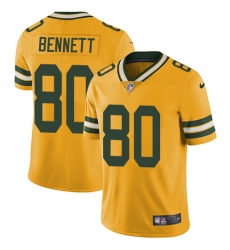 Nike Packers #80 Martellus Bennett Yellow Youth Stitched NFL Limited Rush Jersey