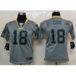 Nike Youth Green Bay Packers #18 Randall Cobb Grey Jerseys(Lights Out Elite)