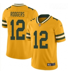 Packers #12 Aaron Rodgers Gold Youth Stitched Football Limited Inverted Legend Jersey