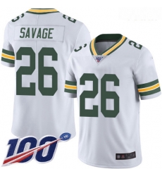 Packers #26 Darnell Savage White Youth Stitched Football 100th Season Vapor Limited Jersey
