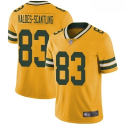 Packers #83 Marquez Valdes Scantling Yellow Youth Stitched Football Limited Rush Jersey
