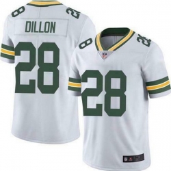 Youth Green Bay Packers 28 A J Dillon 2021 White Vapor Limited Stitched Football Jersey