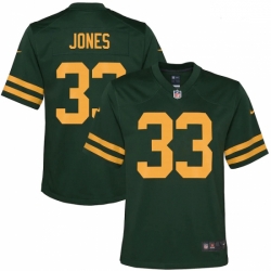 Youth Green Bay Packers #33 Aaron Jones Nike Green Alternate Game Player Jersey