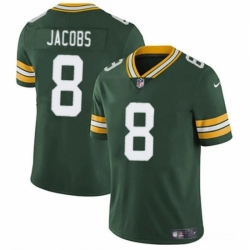 Youth Green Bay Packers 8 Josh Jacobs Green Vapor Limited Stitched Football Jersey