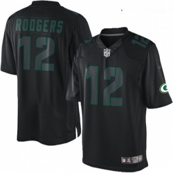 Youth Nike Green Bay Packers 12 Aaron Rodgers Limited Black Impact NFL Jersey