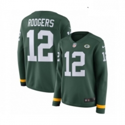 Youth Nike Green Bay Packers 12 Aaron Rodgers Limited Green Therma Long Sleeve NFL Jersey