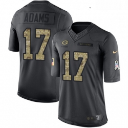 Youth Nike Green Bay Packers 17 Davante Adams Limited Black 2016 Salute to Service NFL Jersey